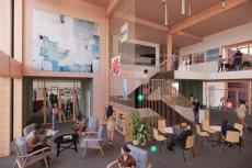 Image show the proposed interior of the library expansion