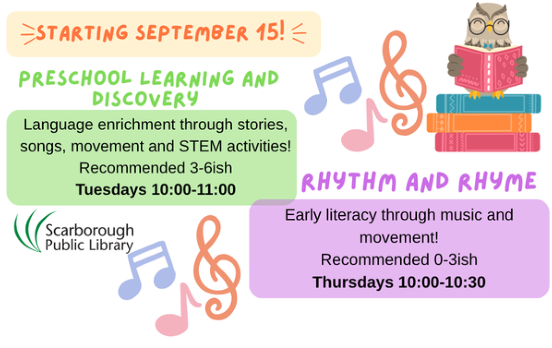 Storytimes start September 15!