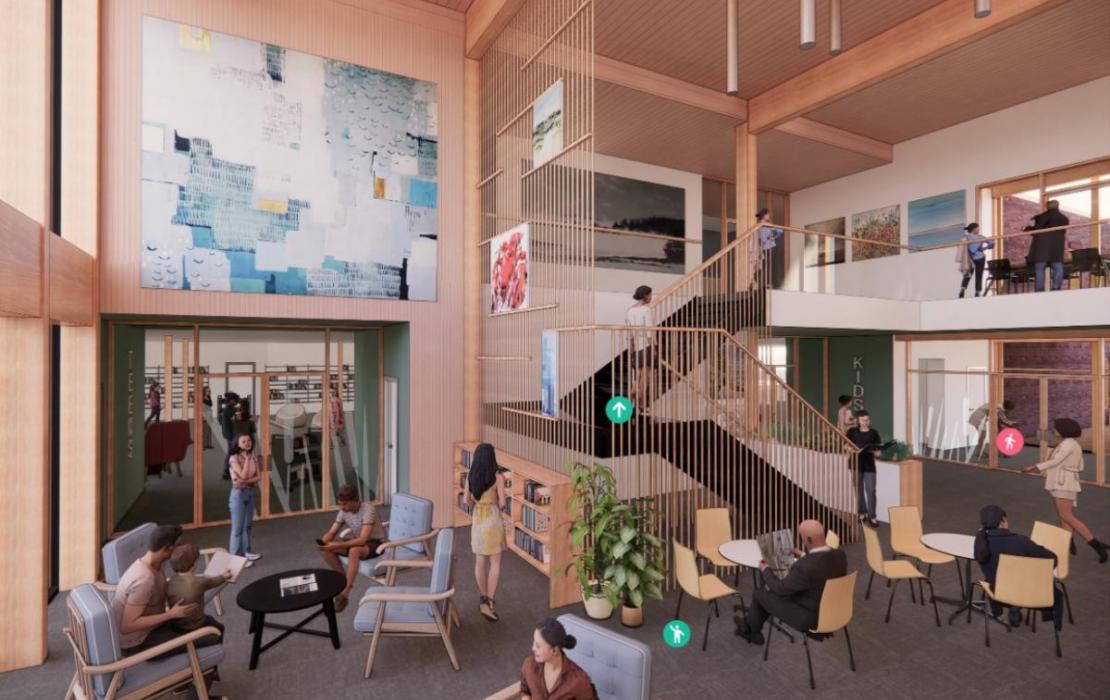 Image of the interior of the library after expansion