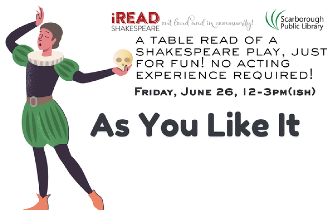"As You Like It" Table Read -- Summer Shakespeare Fridays